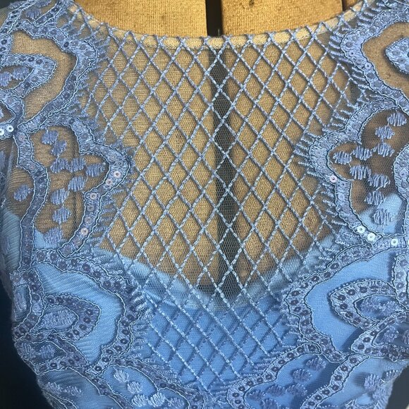 Tadashi Shoji Light Blue Lace Sequin Dress - Picture 6 of 9
